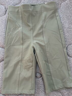 Zara Sage Green High Waisted Bike Shorts Extra Small